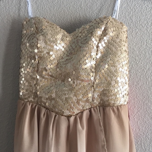 Sequined high low strapless dress - Picture 2 of 3